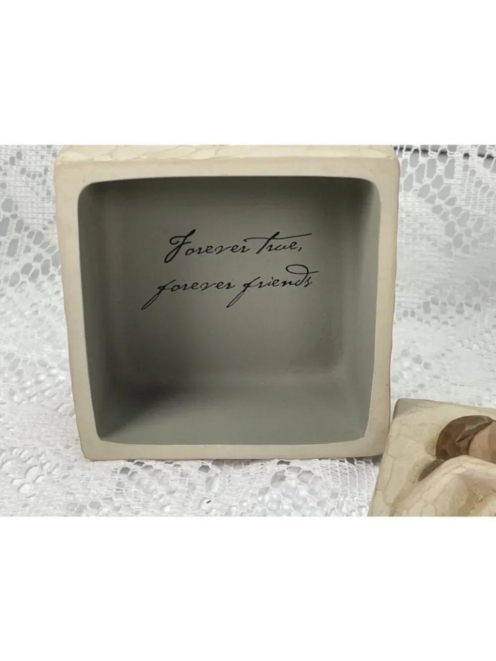 VTG 2003 Resin DEMDACO Willow Tree Susan LORDI Friendship Sculpted Keepsake Box